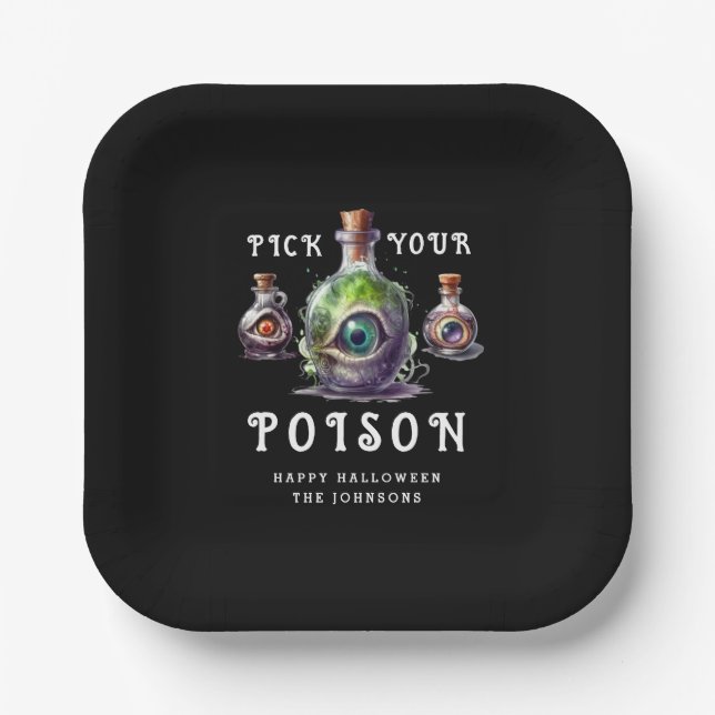 Pick your Poison Halloween Cocktail Party Pappteller (Vorderseite)