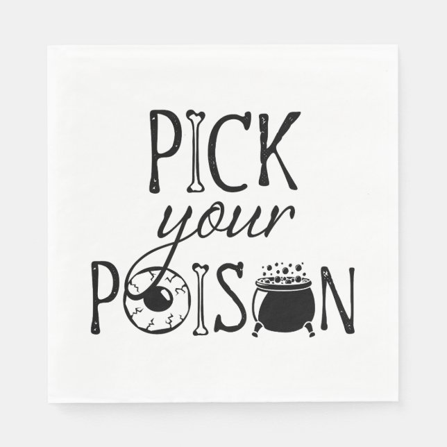 Pick Your Poison, Hexen-Thema Halloween Serviette (Vorderseite)