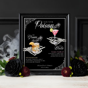 Pick your Poison Skelettbrille & Groom Cocktails Poster