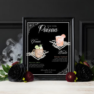 Pick your Poison Skelettbrille & Groom Cocktails Poster