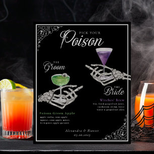 Pick your Poison Skelettbrille & Groom Cocktails Poster