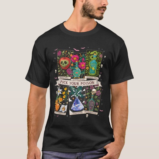Pick Your Poisons Funny Drink Me Potions Happy Hal T-Shirt (Vorderseite)