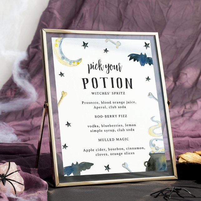 Pick Your Potion Halloween Baby Shower Drink Menu Poster (Von Creator hochgeladen)