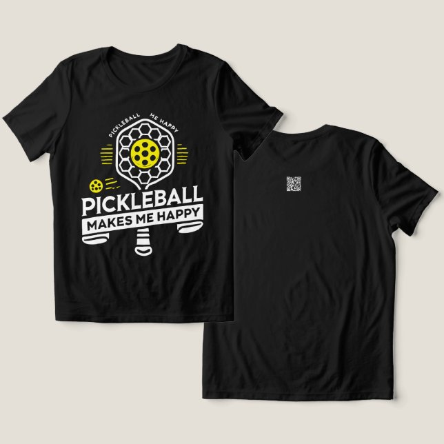 Pickball macht mich glücklich Tri-Blend shirt (Design Vorderseite & Rückseite)