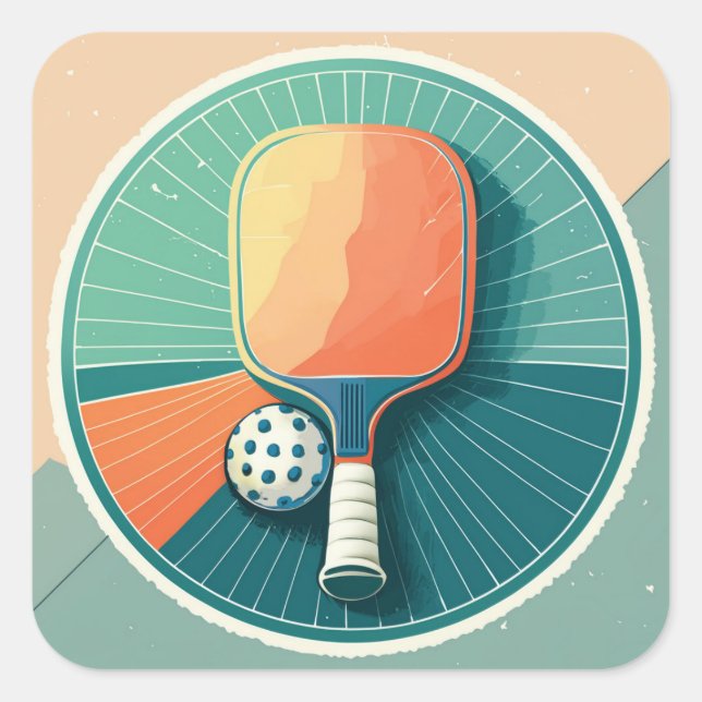 Pickball-Sticker Quadratischer Aufkleber (Vorderseite)