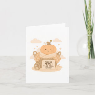 Picked Fresh Fall Pumpkin Cuteness Kawaii Vibes Karte