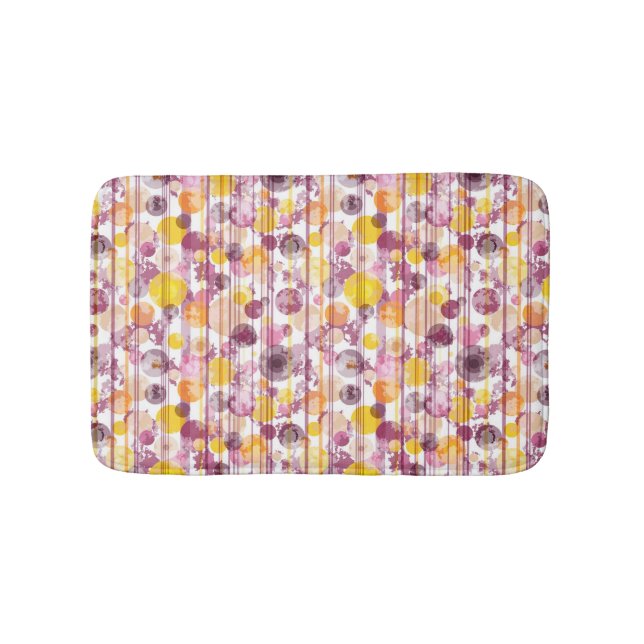 Pickeliges gestreiftes weißes Muster Badematte (Vorderseite)