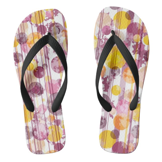 Pickeliges gestreiftes weißes Muster Flip Flops (Fußbett)