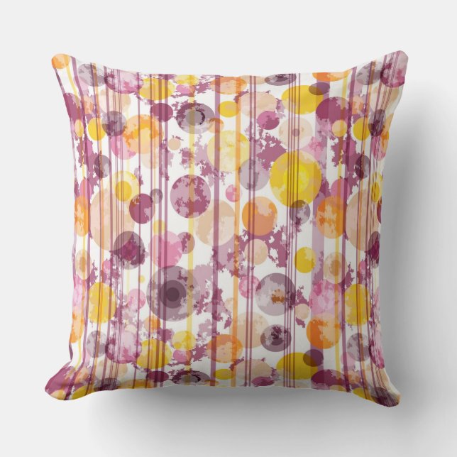 Pickeliges gestreiftes weißes Muster Kissen (Vorderseite)