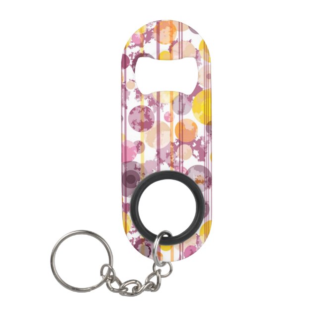 Pickeliges gestreiftes weißes Muster Schlüsselanhänger Flaschenöffner (Vorderseite)