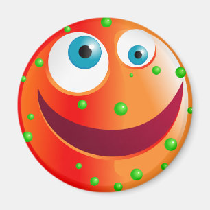 Pickeliges rotes Smilie Magnet