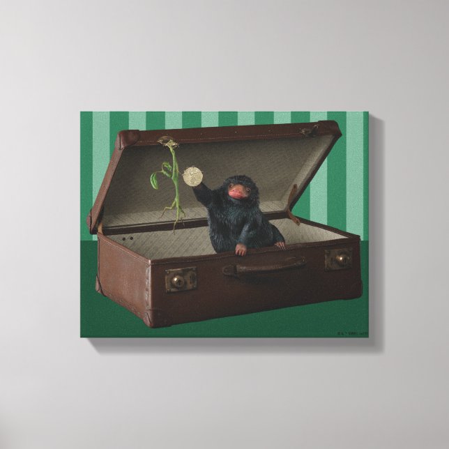Pickett & Teddy in Briefcase Leinwanddruck (Vorderseite)