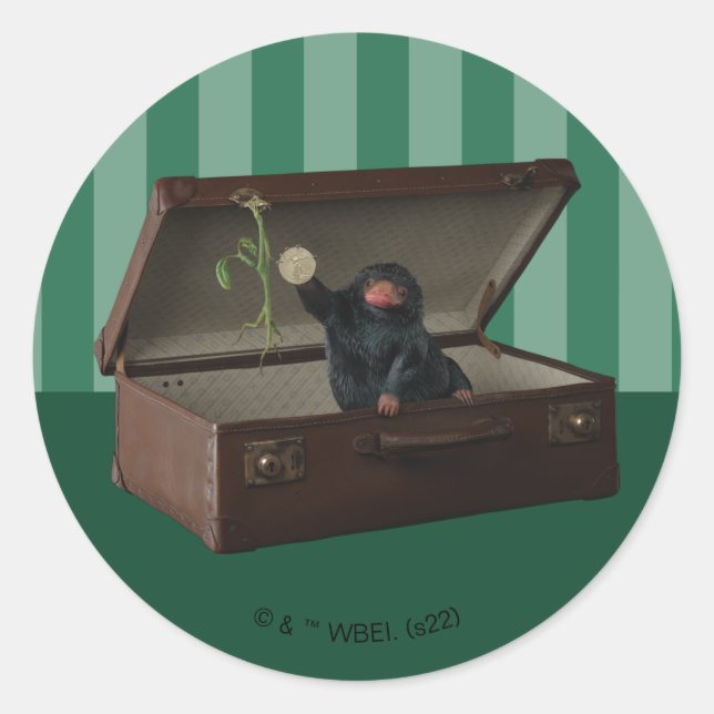 Pickett & Teddy in Briefcase Runder Aufkleber (Vorderseite)