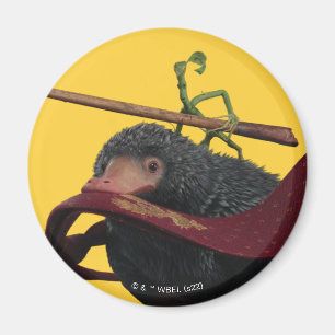 Pickett & Teddy mit Wand und Krawatte Magnet