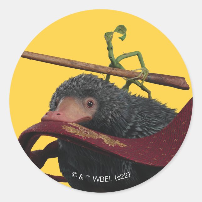 Pickett & Teddy With Wand and Tie Runder Aufkleber (Vorderseite)