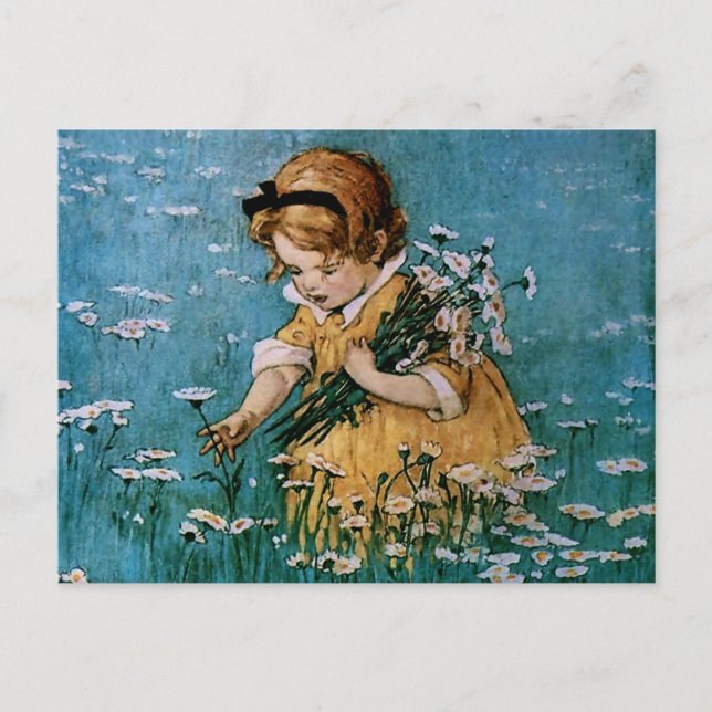 Picking Daisies von Jessie Willcox Smith Postkarte (Vorderseite)