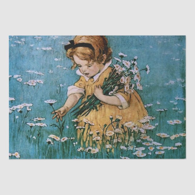 Picking Daisies von Jessie Willcox Smith Seidenpapier (Vorderseite)