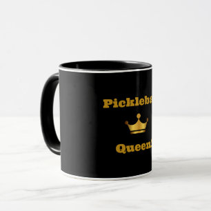 Picklball Queen coffee Tasse - schwarz & gold