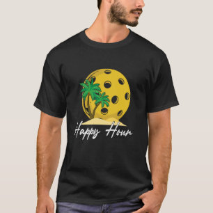 Pickle Ball Palme Glückliche Stunde Pickleball Män T-Shirt