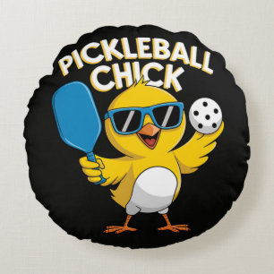 Pickle Ball Pickleball Huhn Rundes Kissen