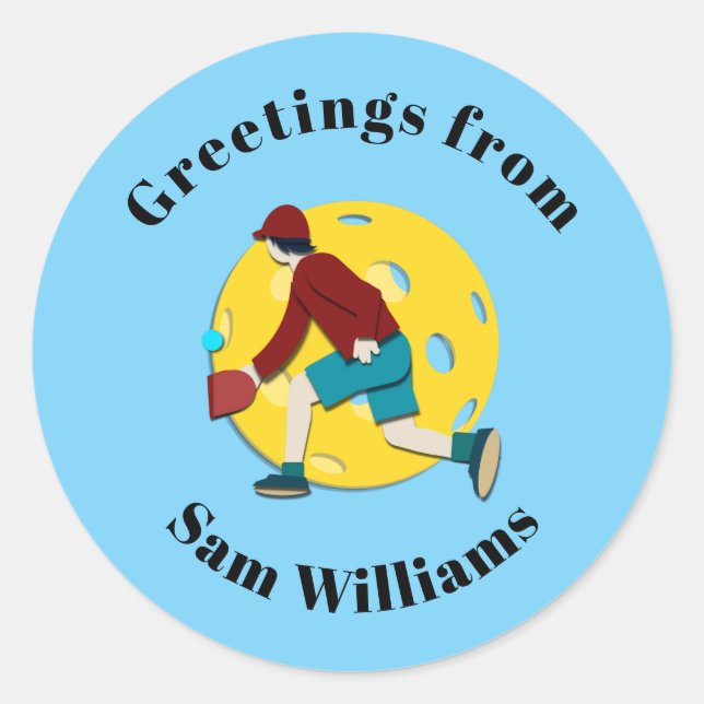 Pickle Ball Runder Aufkleber (Vorderseite)