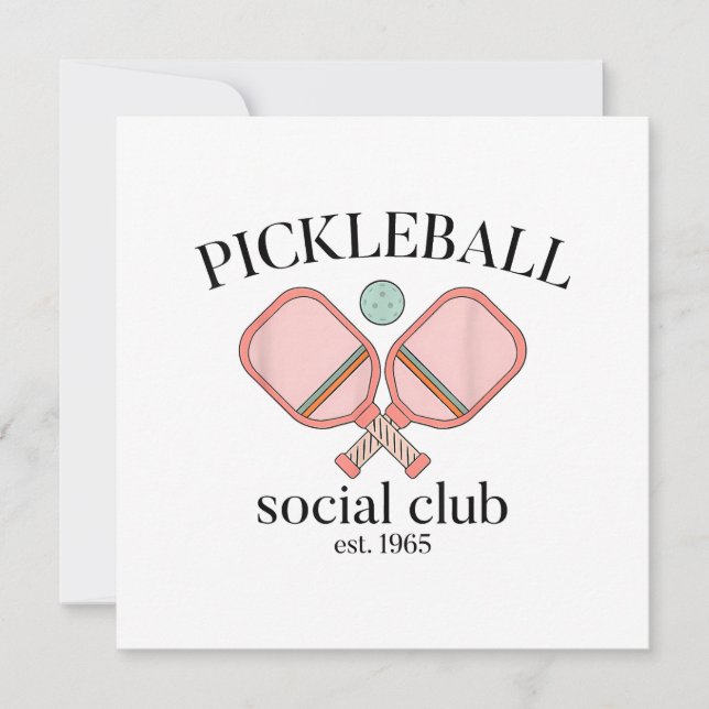 Pickle Ball Social Club EST 1965 Männer Frauen Einladung (Vorderseite)