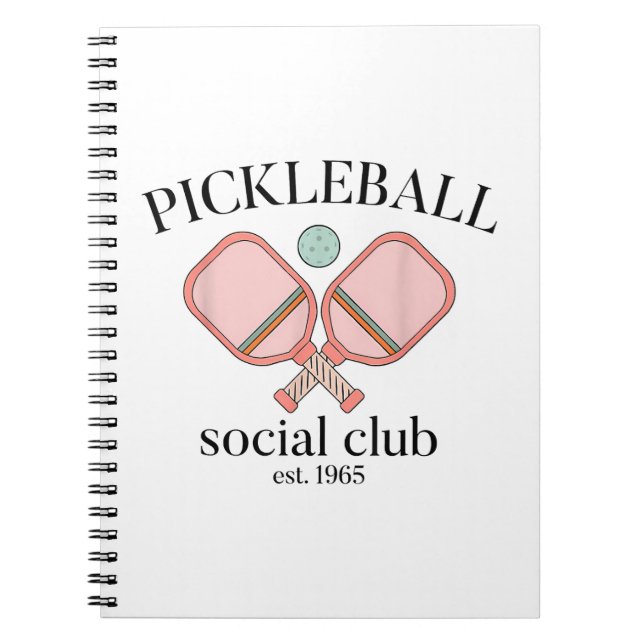 Pickle Ball Social Club EST 1965 Männer Frauen Notizblock (Vorderseite)