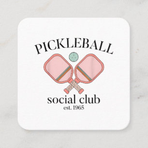 Pickle Ball Social Club EST 1965 Männer Frauen Quadratische Visitenkarte