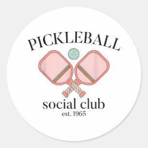 Pickle Ball Social Club EST 1965 Männer Frauen Runder Aufkleber