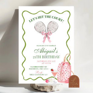 Pickle Ball und Cocktails Sportthema Geburtstag Einladung