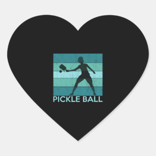 Pickle Ball Vintage Retro Herz-Aufkleber