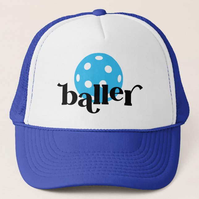 Pickle Baller Funny Blue Truckerkappe (Vorderseite)