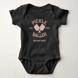 Pickle Baller Pickleball-Kollegialtypografie Baby Strampler