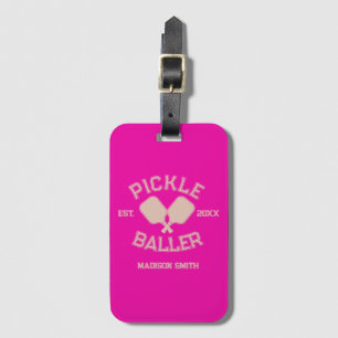 Pickle Baller Pickleball-Kollegialtypografie Gepäckanhänger