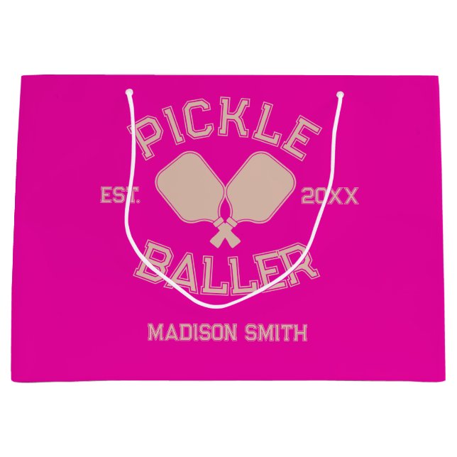 Pickle Baller Pickleball-Kollegialtypografie Große Geschenktüte (Vorderseite)