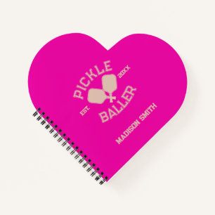 Pickle Baller Pickleball-Kollegialtypografie Notizbuch