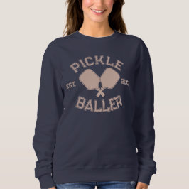 Pickle Baller Pickleball-Kollegialtypografie Sweatshirt
