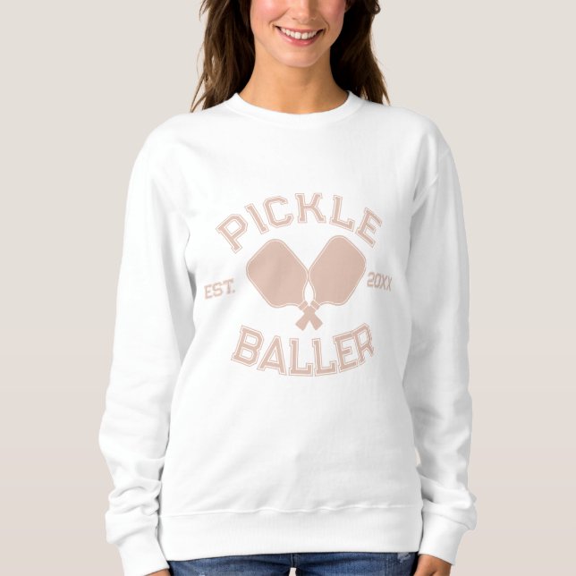Pickle Baller Pickleball-Kollegialtypografie Sweatshirt (Vorderseite)