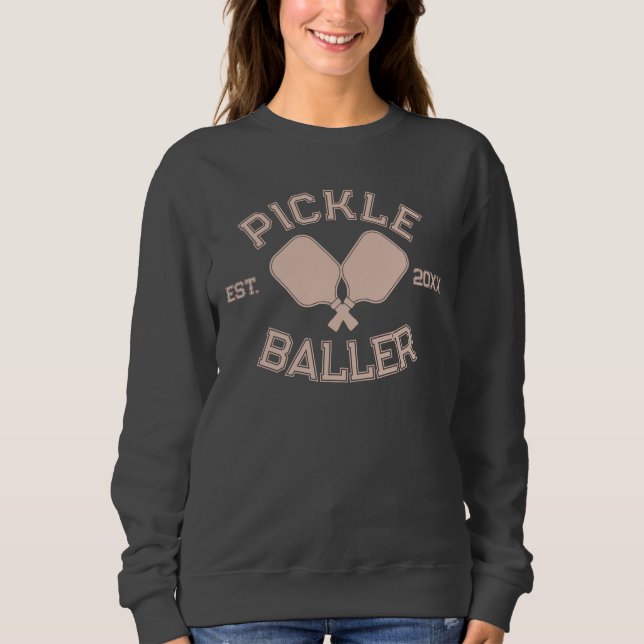 Pickle Baller Pickleball-Kollegialtypografie Sweatshirt (Vorderseite)