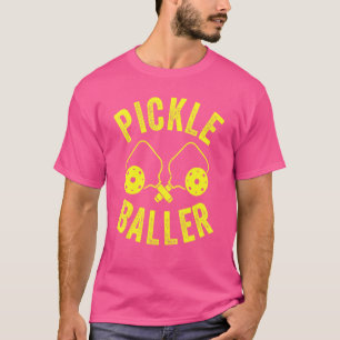 Pickle Baller-Schläger Retro Vintage Pickleball T-Shirt