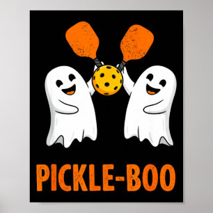 Pickle-boo lustiger Geist Halloween Pickleball Poster