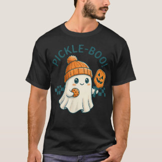 Pickle-Boo Lustiger Geist Halloween Pickleball T-Shirt