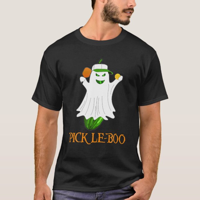 Pickle-Boo Pickle Ghost Funny Halloween Pickleball T-Shirt (Vorderseite)