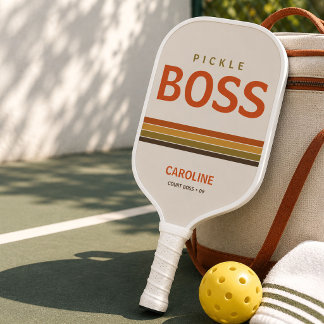 Pickle Boss Lustig Retro Pickleball Schläger