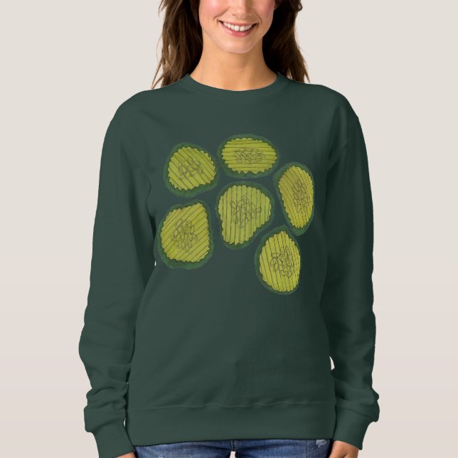 Pickle Chips Green Kosher Dill Pickle Chip Design Sweatshirt (Vorderseite)