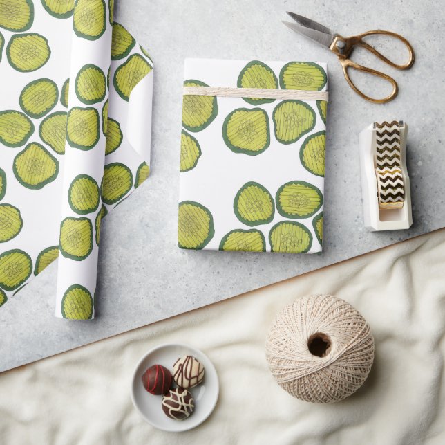 Pickle Chips Green Kosher Dill Pickle Chip Feinsch Geschenkpapier (Kunsthandwerk)