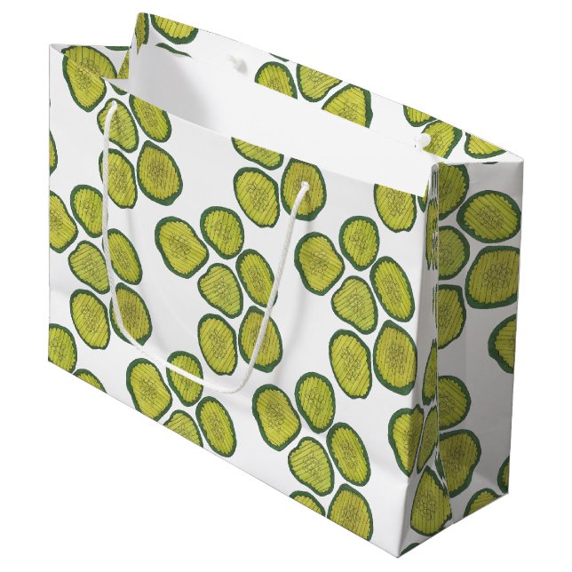 Pickle Chips Green Kosher Dill Pickle Chip Feinsch Große Geschenktüte (Vorderseite Schrägansicht)