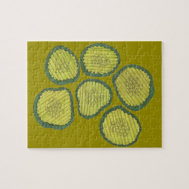 Pickle Chips Sweet Pickles Food Kosher Dill Design Puzzle (Horizontal)