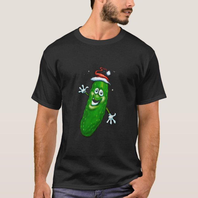 Pickle Christmas Lights Happy Dill Pickle T-Shirt (Vorderseite)