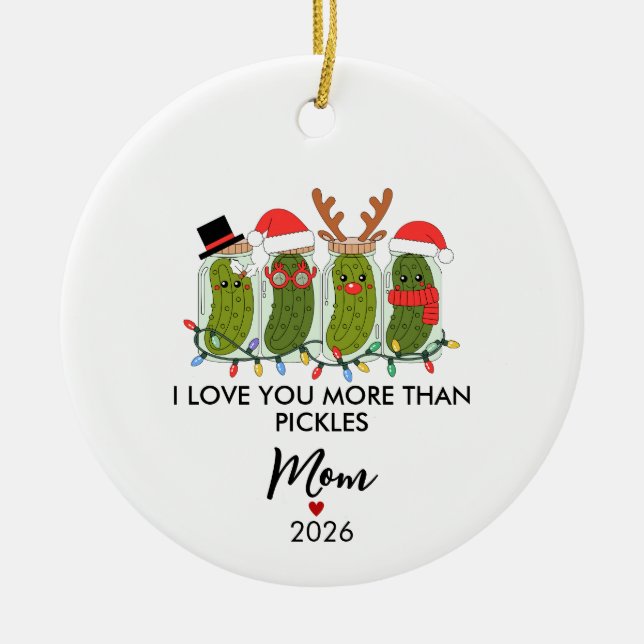 Pickle Christmas Ornaments, Positive Pickle  Keramik Ornament (Vorne)